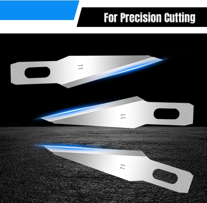 QIMAOO 120 Pcs Exacto Knife Blades, #11 Obtuse Angle High Carbon Steel Hobby Knife Blade Refills Hobby Knife Replacement Blades for Craft, Scrapbooking, Stencil - Image 4